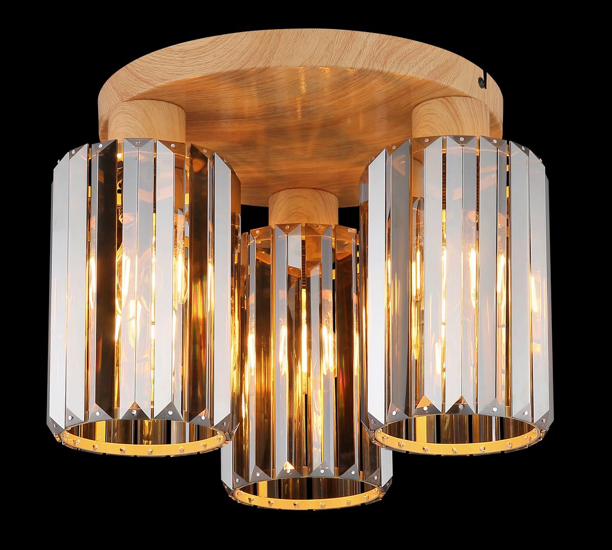 DECKENLEUCHTE 60220346 RUN - Braun/Grau, Trend, Glas/Metall (35/25cm) - Globo