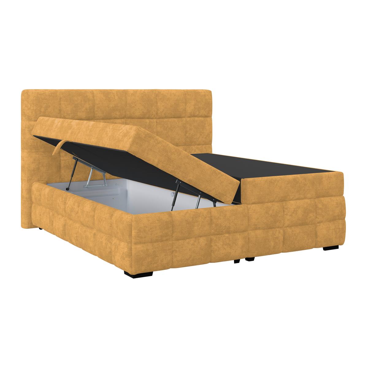 PAT BOX VEGA - auriu/verde, Trend, lemn/textil (160/200cm) - Modern Living