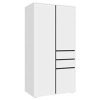 Drehtürenschrank Falun Weiß - Weiß, MODERN, Holzwerkstoff (100/194/56cm) - Livetastic