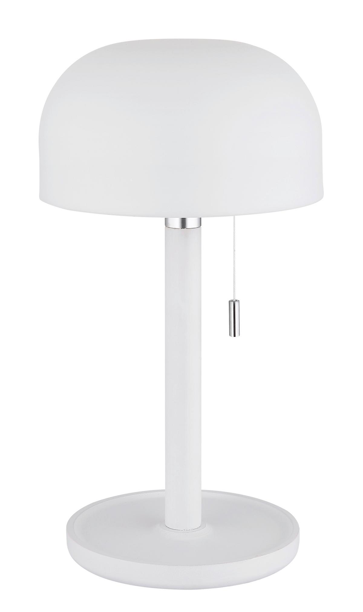 Stolna Punjiva Svjetiljka Norman - bijela/opalna, Konvencionalno, drvo/plastika (15/28cm) - Globo