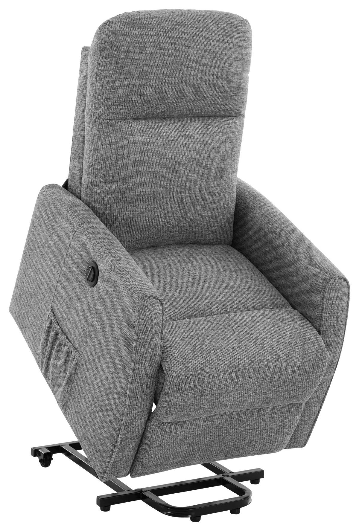 Tv Fotelj Athen, Svetlo Siva, Pomoč Pri Vstajanju - svetlo siva, Moderno, kovina/tekstil (67.5/107/88.5cm)