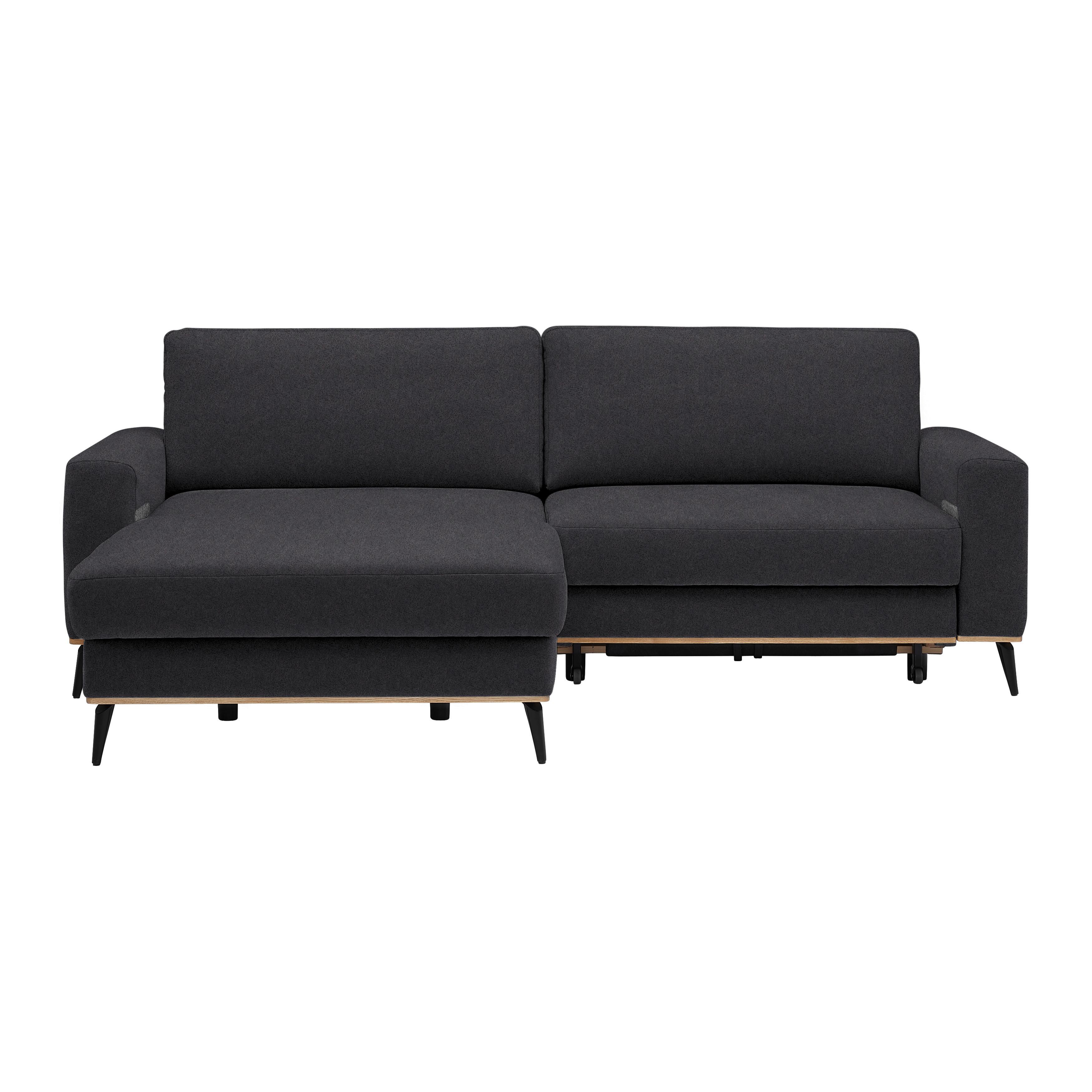 Wohnlandschaft Romeo Platinfarben - Platinfarben/Schwarz, KONVENTIONELL, Textil/Metall (167/87/234cm) - Zandiara