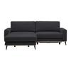 Wohnlandschaft Romeo Platinfarben - Platinfarben/Schwarz, KONVENTIONELL, Textil/Metall (167/87/234cm) - Zandiara