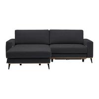 Wohnlandschaft Romeo Platinfarben - Platinfarben/Schwarz, KONVENTIONELL, Textil/Metall (167/87/234cm) - Zandiara