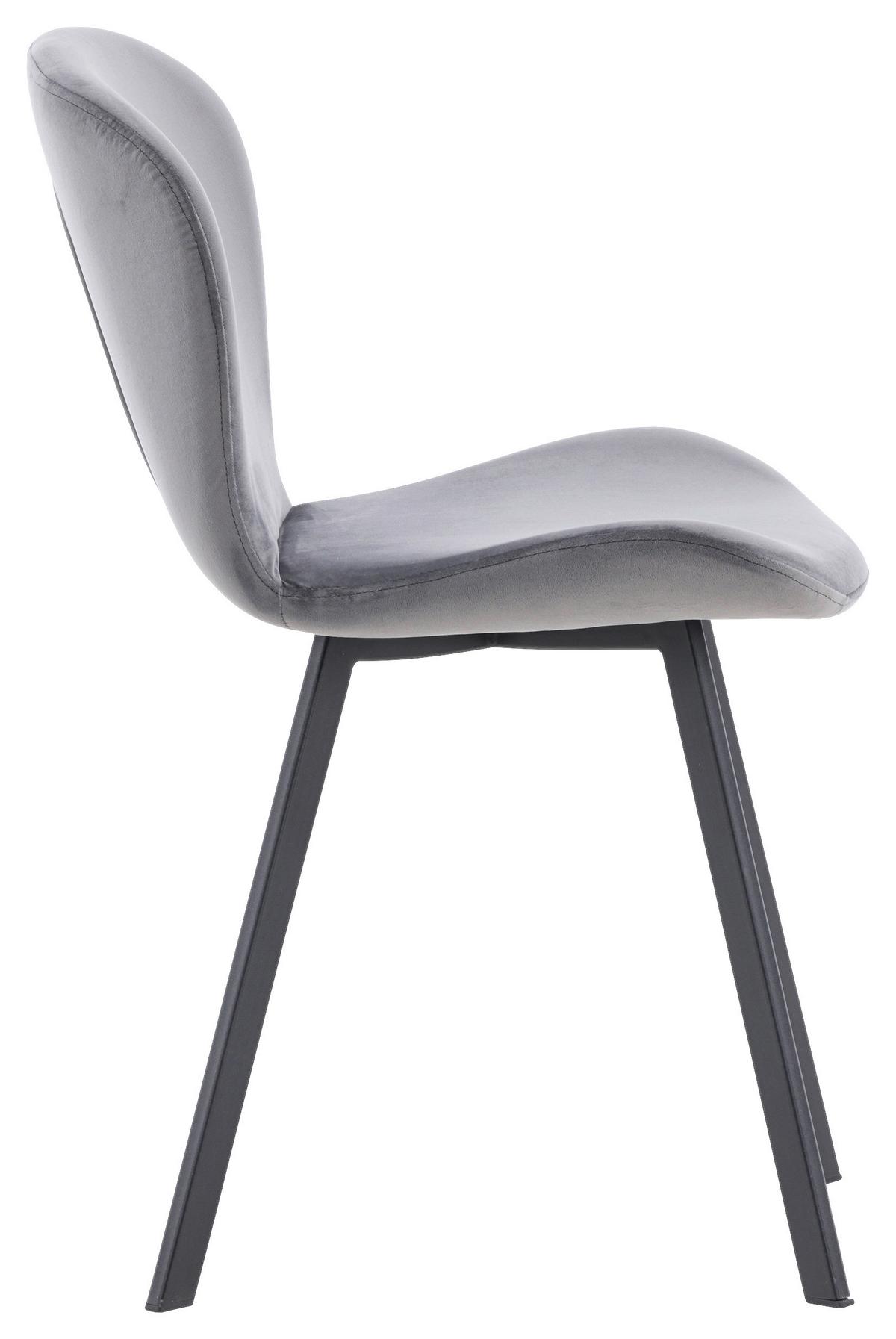 STUHL-SET LILJA - Schwarz/Grau, Design, Textil/Metall (48/80/50cm) - Livetastic