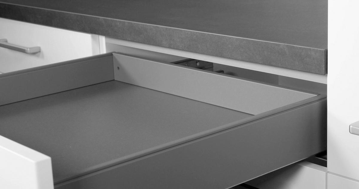 Küchenleerblock Touch High o. Geräte Weiß - Edelstahlfarben/Weiß, MODERN, Holzwerkstoff/Metall (360cm) - Nobilia