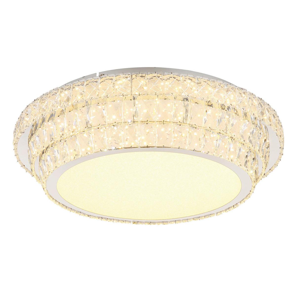 LED-DECKENLEUCHTE 68157-58 - Klar/Chromfarben, Konventionell, Glas/Kunststoff (60cm) - Globo