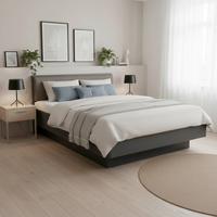 Bett Mariello Anthrazit /Hellbraun ca. 140x200 cm - Hellbraun/Anthrazit, MODERN, Holz/Kunststoff (140/200cm) - Bessagi Home
