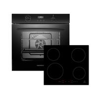 Backofenset ASET7004295l ca. 59,5/59,5/56,5 cm Schwarz - Schwarz, Trend, Glas/Metall (59,5/59,5/56,5cm) - Respekta