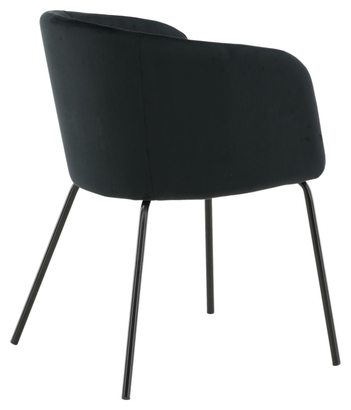Stuhl Berit ca. 55x78x55 cm Schwarz - Schwarz, KONVENTIONELL, Holz/Kunststoff (55/78/55cm) - Livetastic