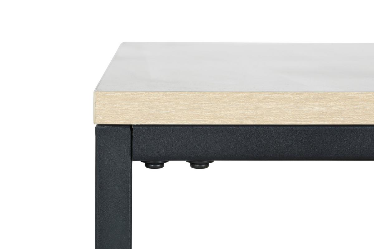 STOLIK KAWOWY CARRARA - kolor dębowy/czarny, Design, materiał drewnopochodny/metal (80/50/80cm) - MID.YOU