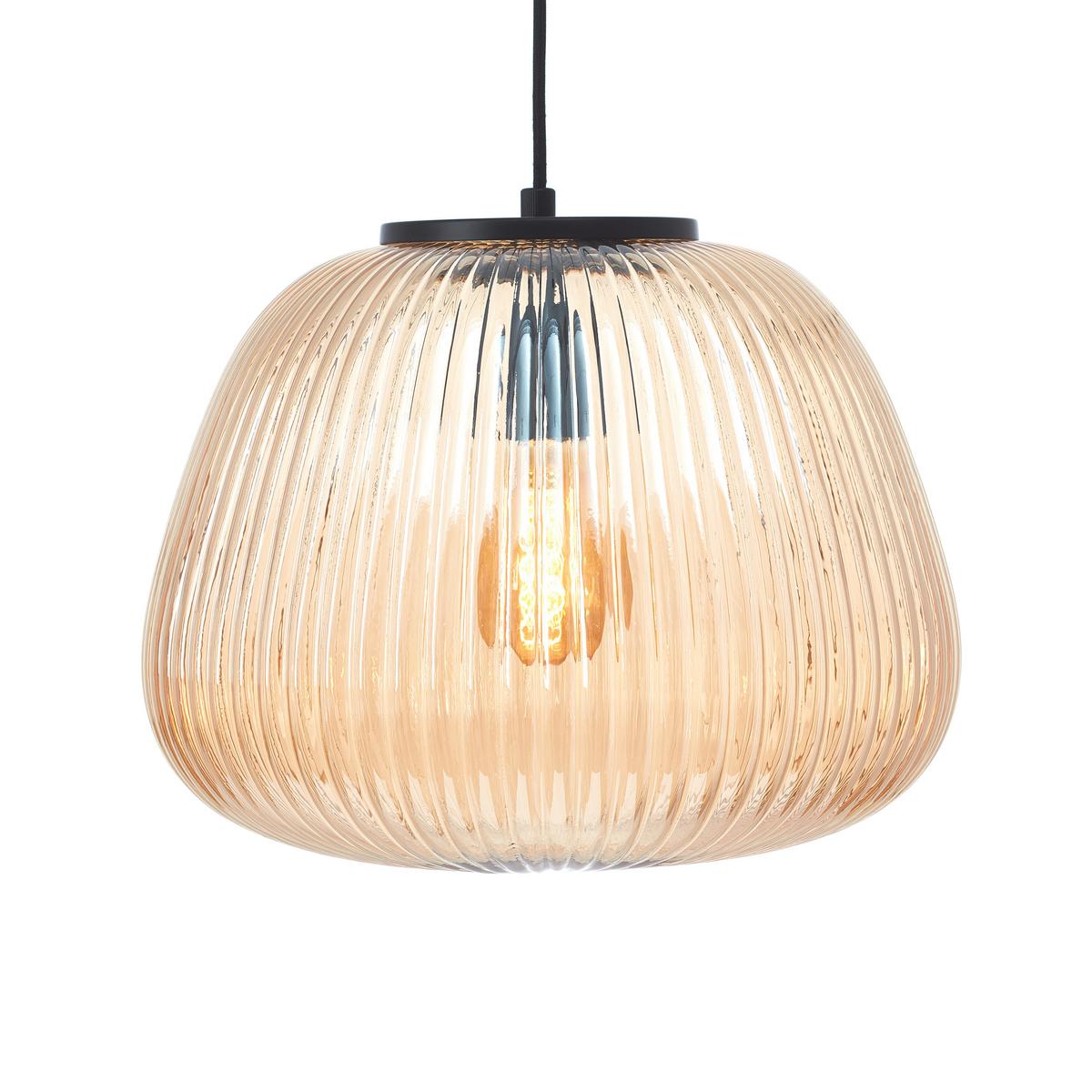 Hängeleuchte Kaizen Bernsteinfarben max. 40 Watt - Bernsteinfarben, Basics, Glas/Metall (35/150cm) - Brilliant