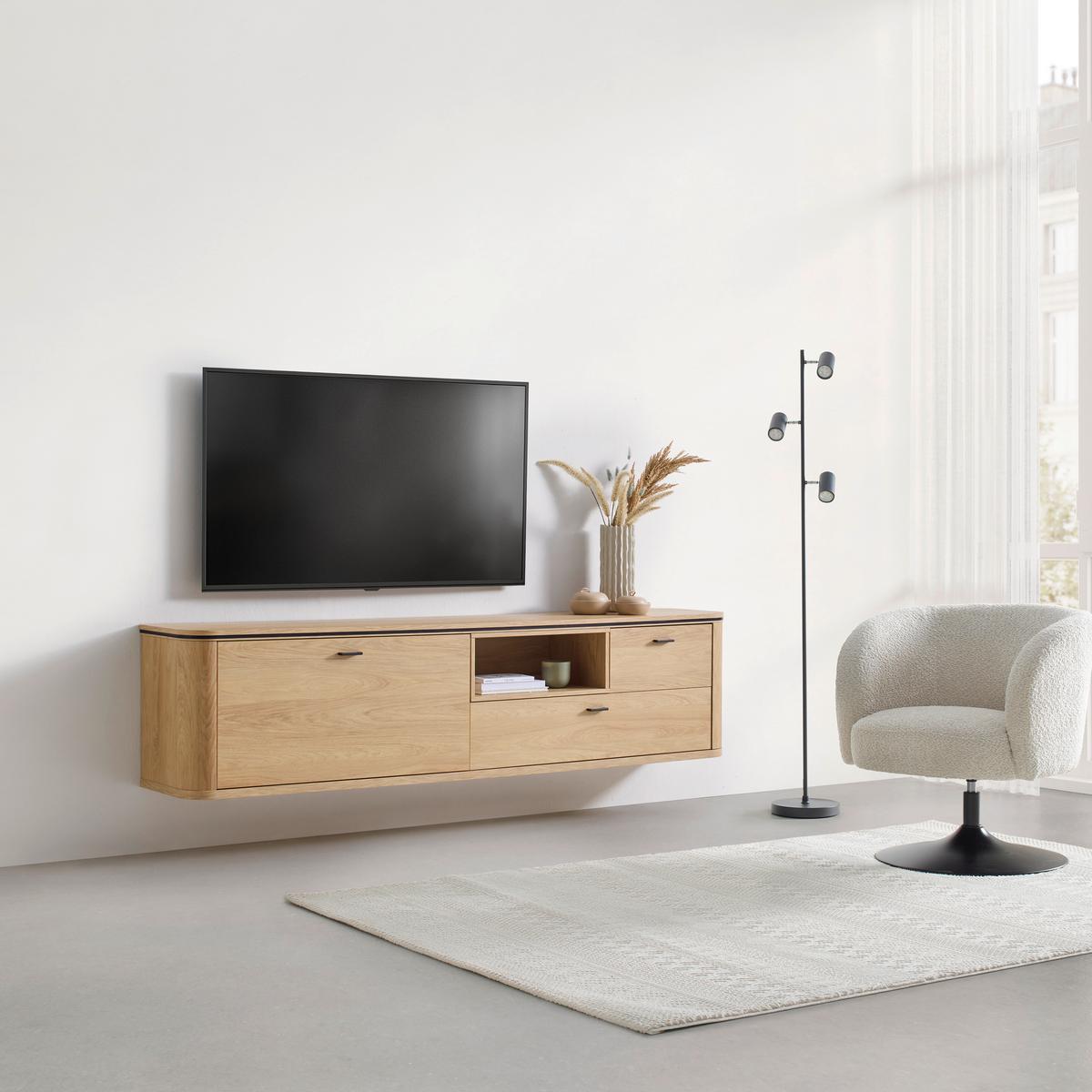 HÄNGEELEMENT LAGOS -EXKLUSIV- - Eichefarben/Anthrazit, Modern, Holzwerkstoff/Metall (210,2/51,3/37,5cm) - Premium Living