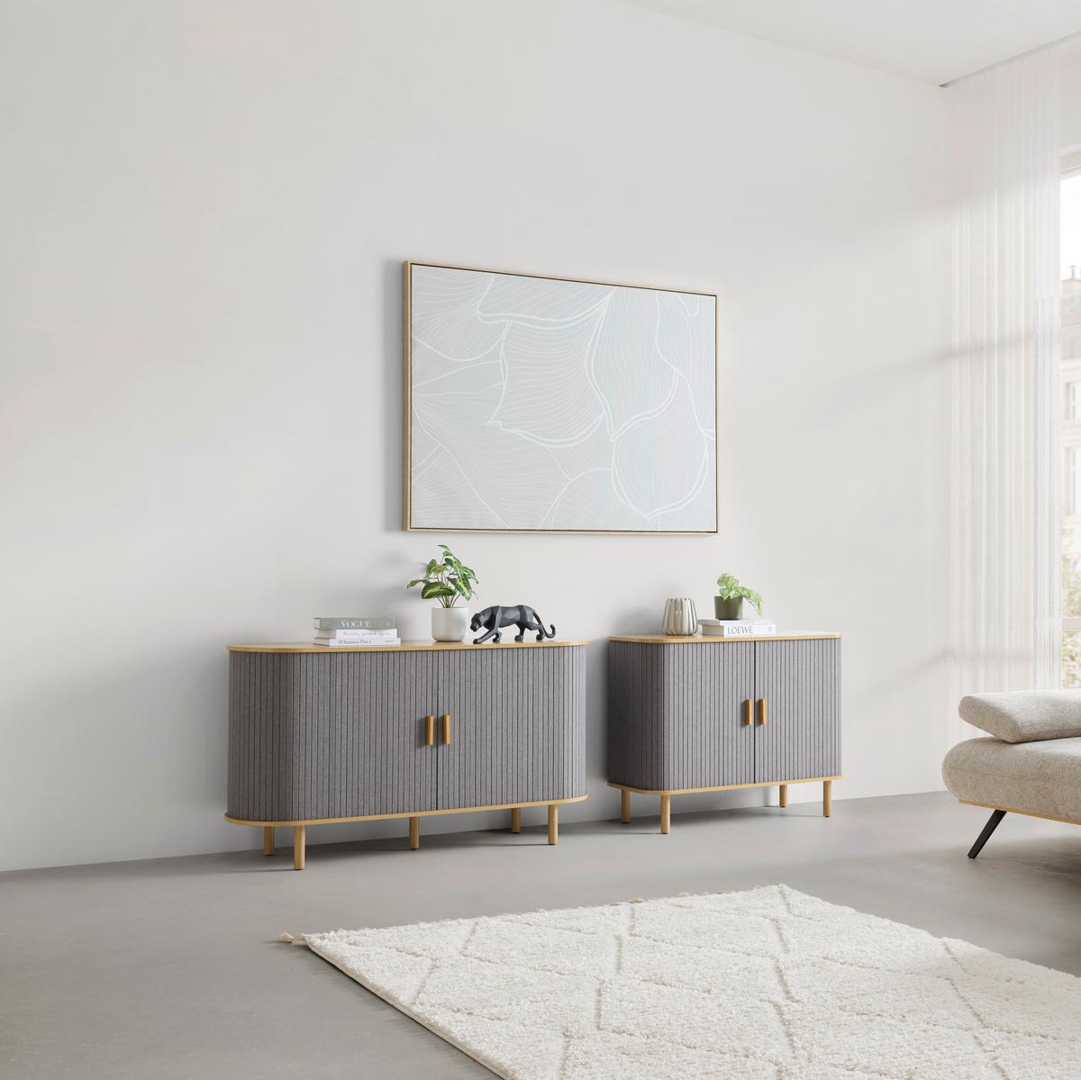 Sideboard Arvid -Exklusiv- - Naturfarben/Grau, Modern, Holz/Holzwerkstoff (140/75/40cm) - Mömax