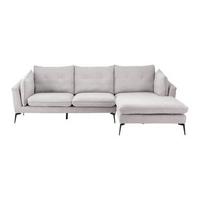 Kutna Garnitura Sandro - svijetlo siva/crna, Moderno, tekstil/drvo (258/86/82-160cm) - Bessagi Home