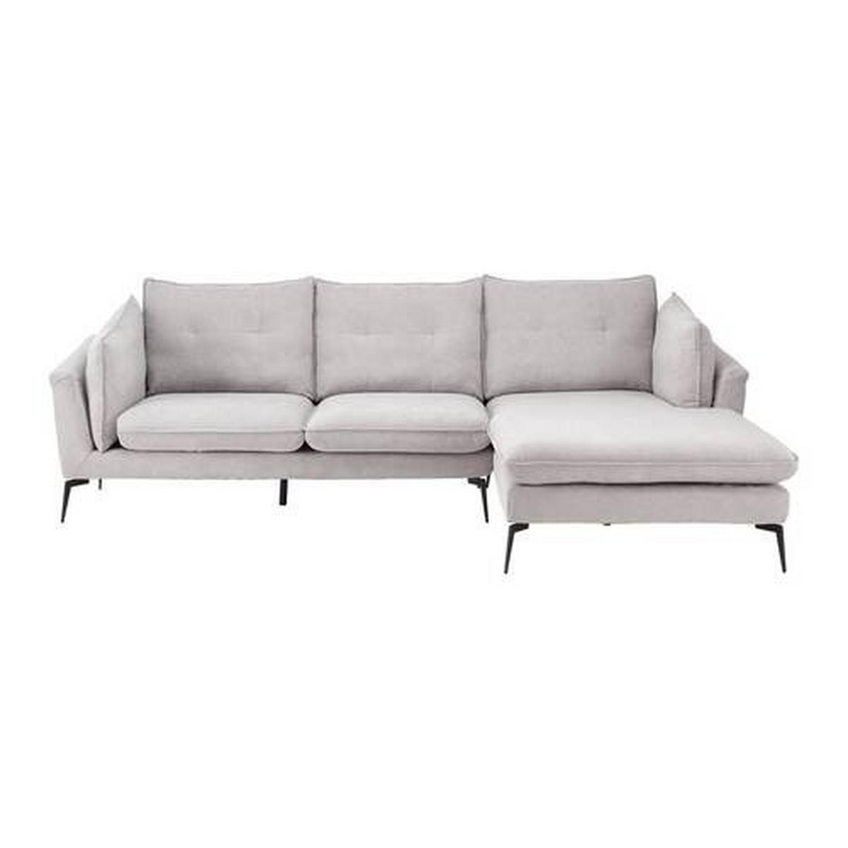 Kutna Garnitura Sandro - svijetlo siva/crna, Moderno, tekstil/drvo (258/86/82-160cm) - Bessagi Home