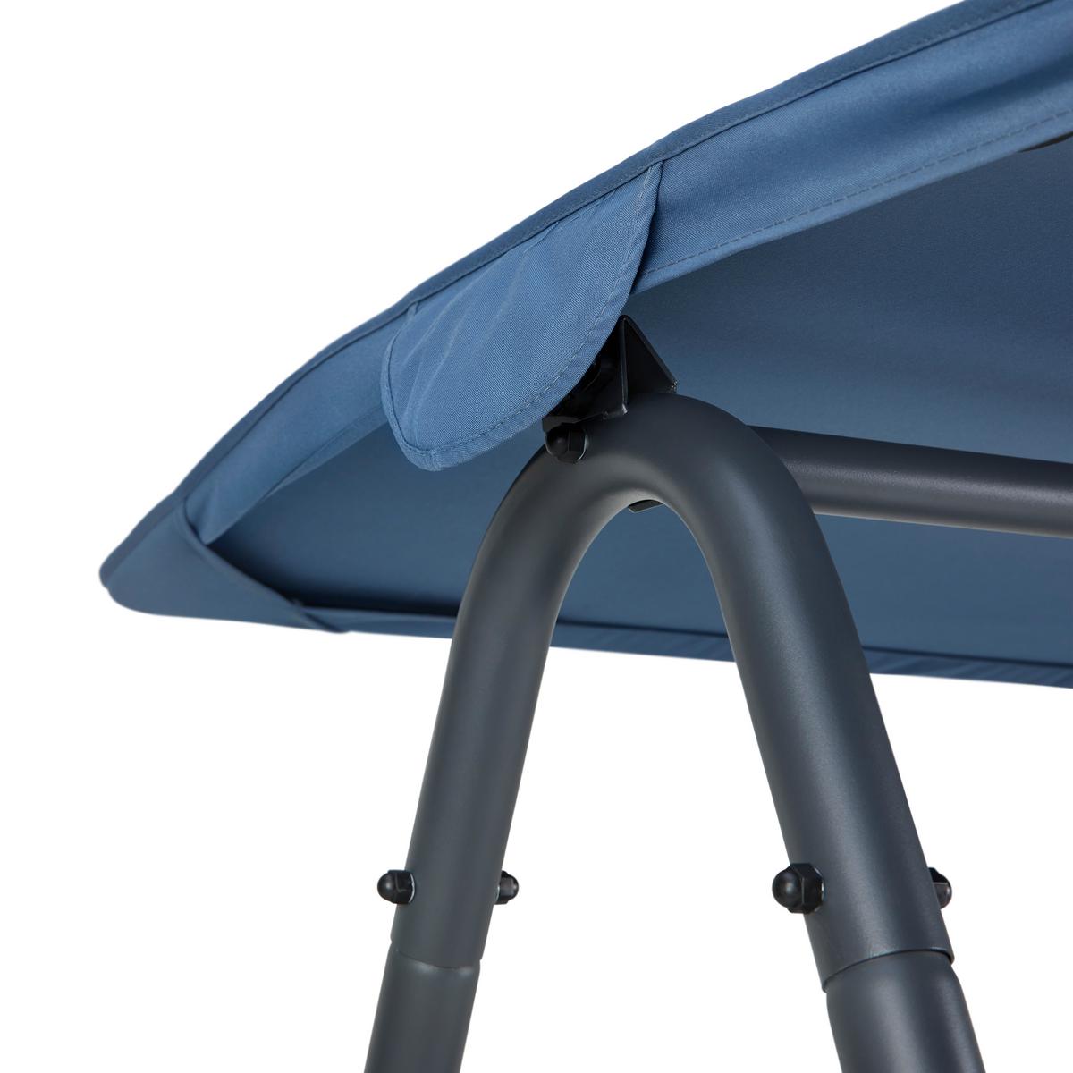 Hollywoodschaukel Ilva Blu Blau Outdoorstoff/Metall - Blau/Dunkelgrau, MODERN, Textil/Metall (178/175/142cm) - Bessagi Garden