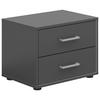 Noćni Ormarić Smart 2 - sivo-bijela/srebrne boje, Basics, drvni materijal/plastika (50/38/35cm) - Modern Living
