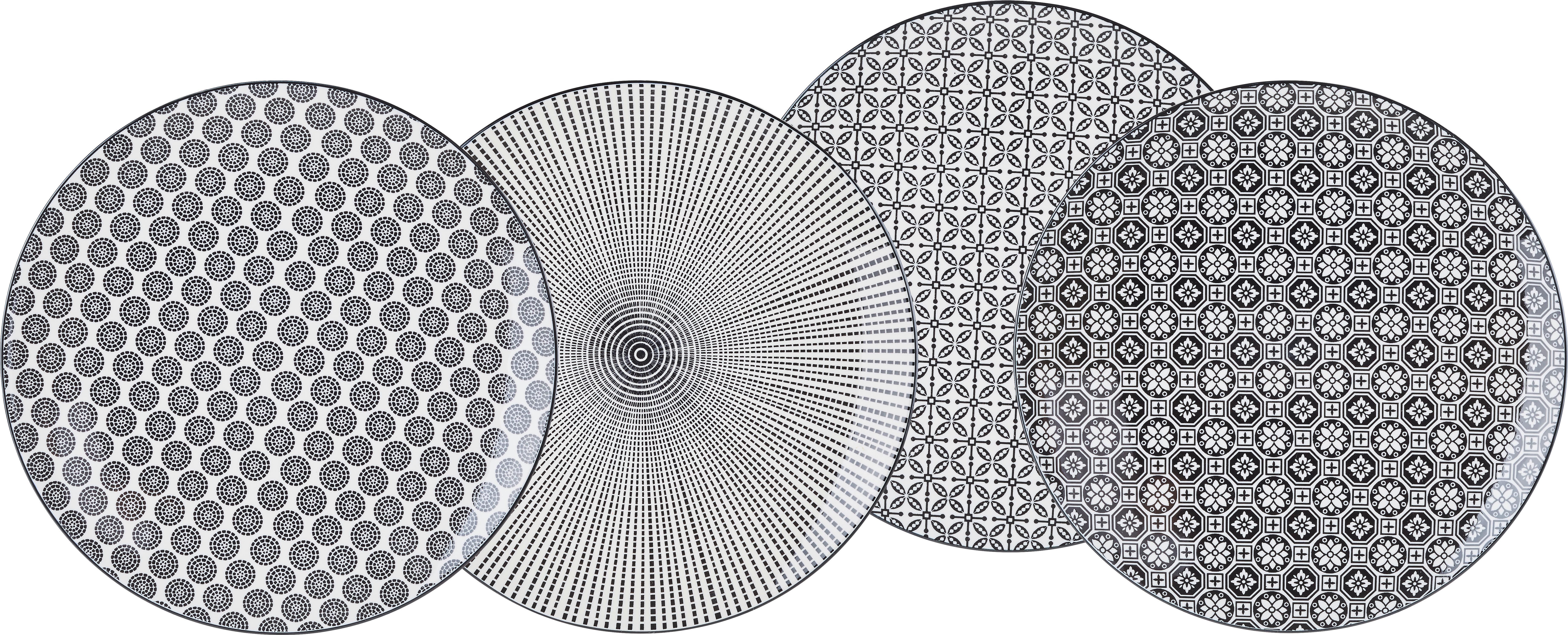 Dessertteller Shiva in diversen Designs - Weiss/Schwarz, Lifestyle, Keramik (21cm) - Modern Living