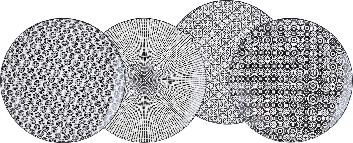 Lapostányér Shiva - fekete/fehér, Lifestyle, kerámia (26/2,5cm) - Modern Living