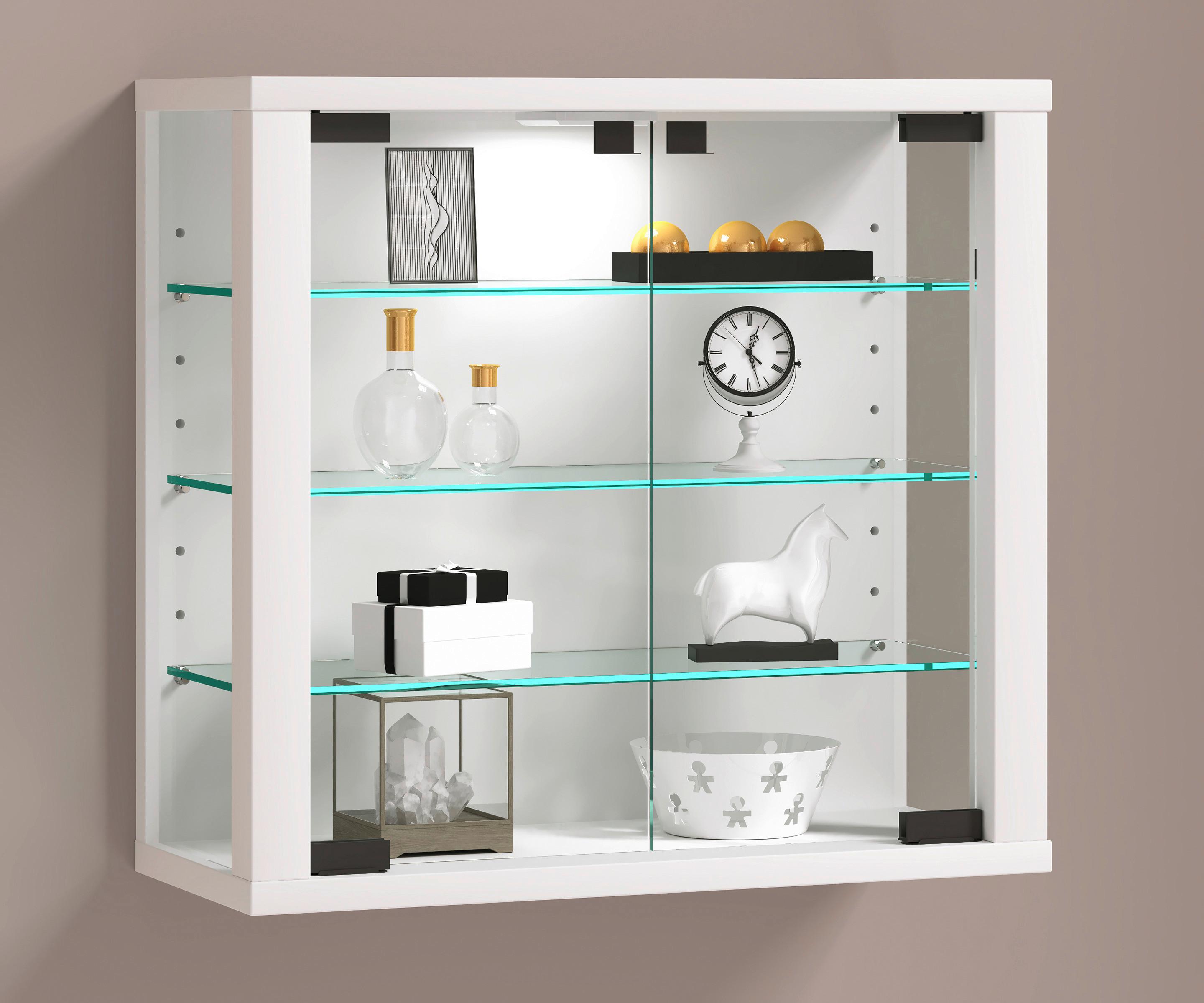 HÄNGEVITRINE VITROSA S - Weiss, Design, Glas/Holzwerkstoff (43/40/18cm) - MID.YOU