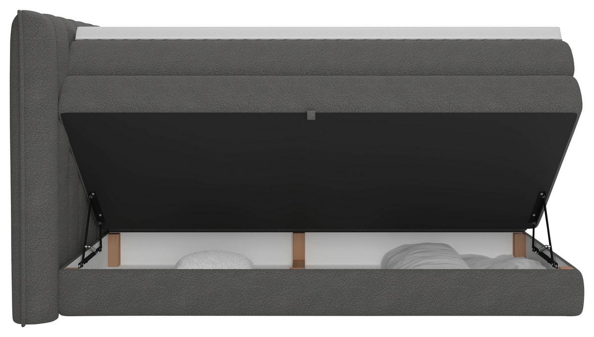Boxspringbett Lina Anthrazit ca. 180x200cm - Anthrazit, KONVENTIONELL, Holz/Holzwerkstoff (180/200cm) - Premium Living