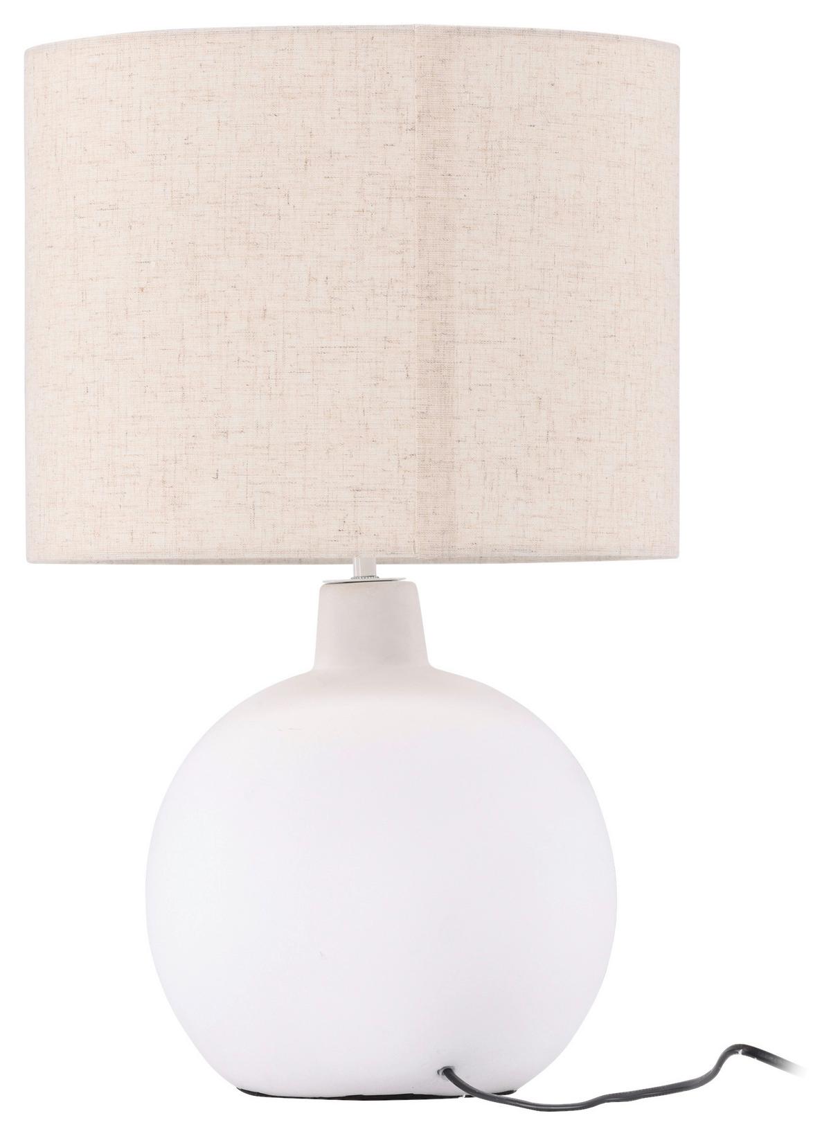 TISCHLEUCHTE TORCELLO - Beige/Weiß, Basics, Stein/Textil (32/51/32cm) - P & B