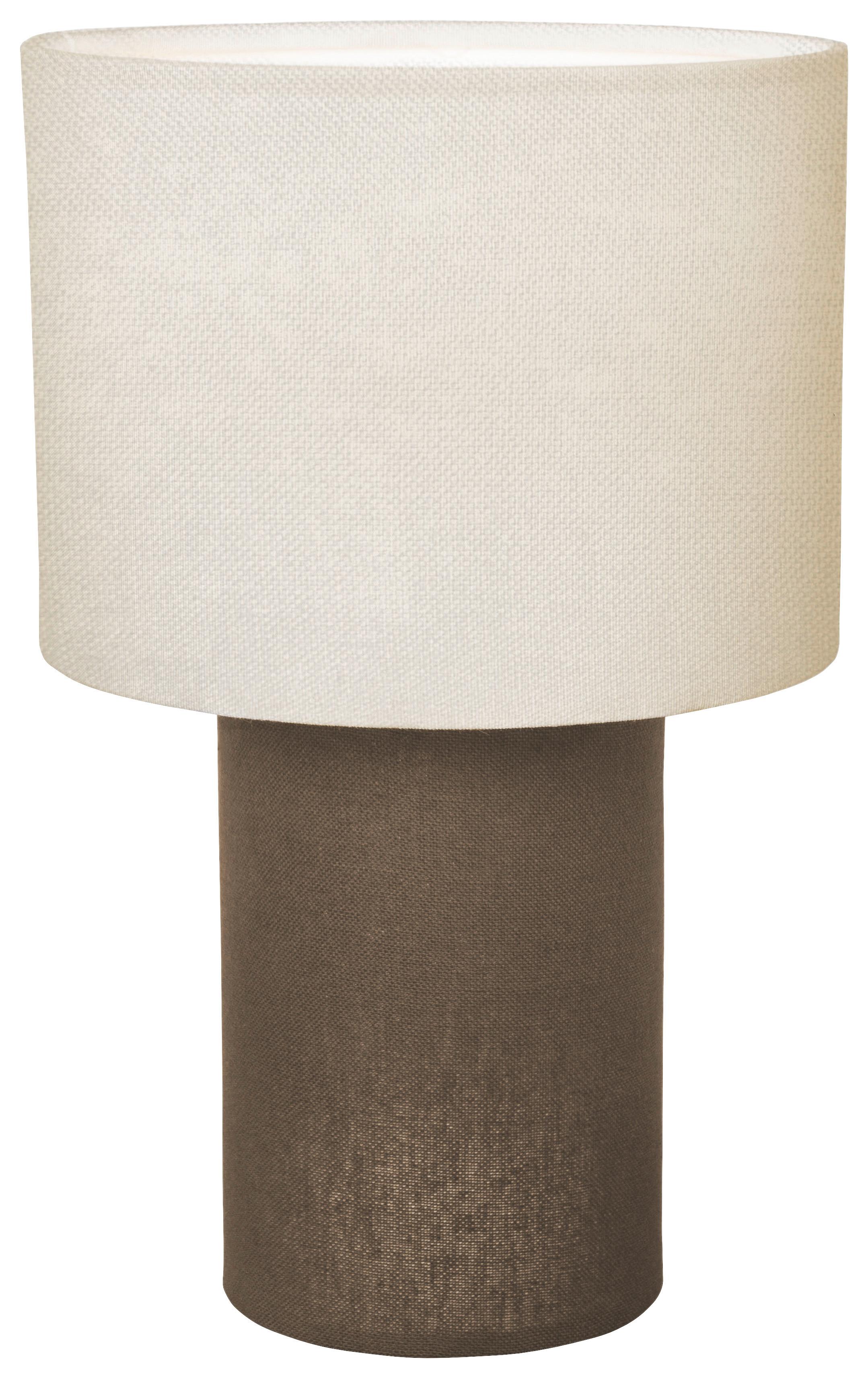 Tischleuchte Bulgi 1 max. 25 Watt - Graubraun/Naturfarben, Konventionell, Kunststoff/Textil (20/30cm)