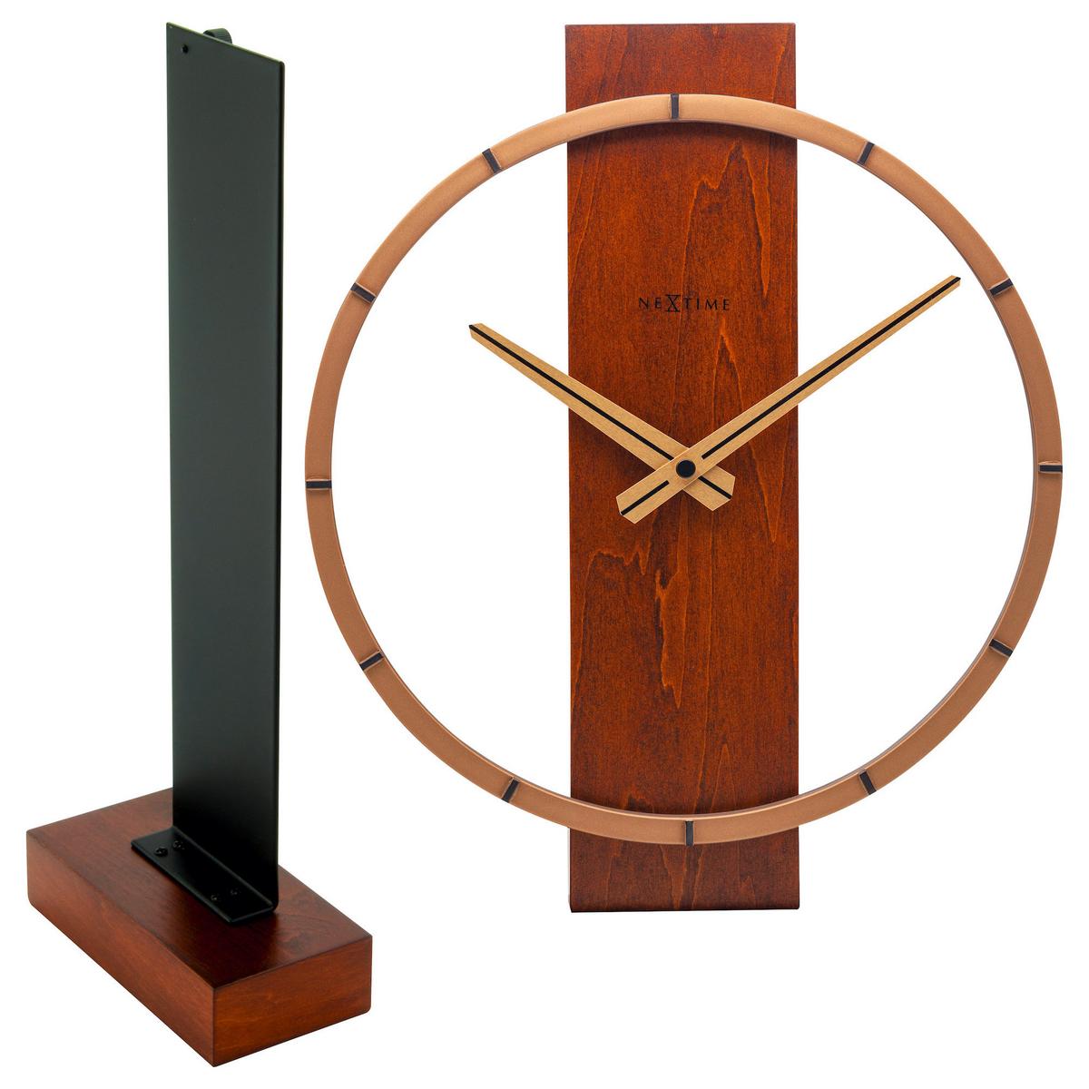 Tischuhr Carl Small Braun - Braun, Basics, Holz (27/34/7,5cm) - Nextime