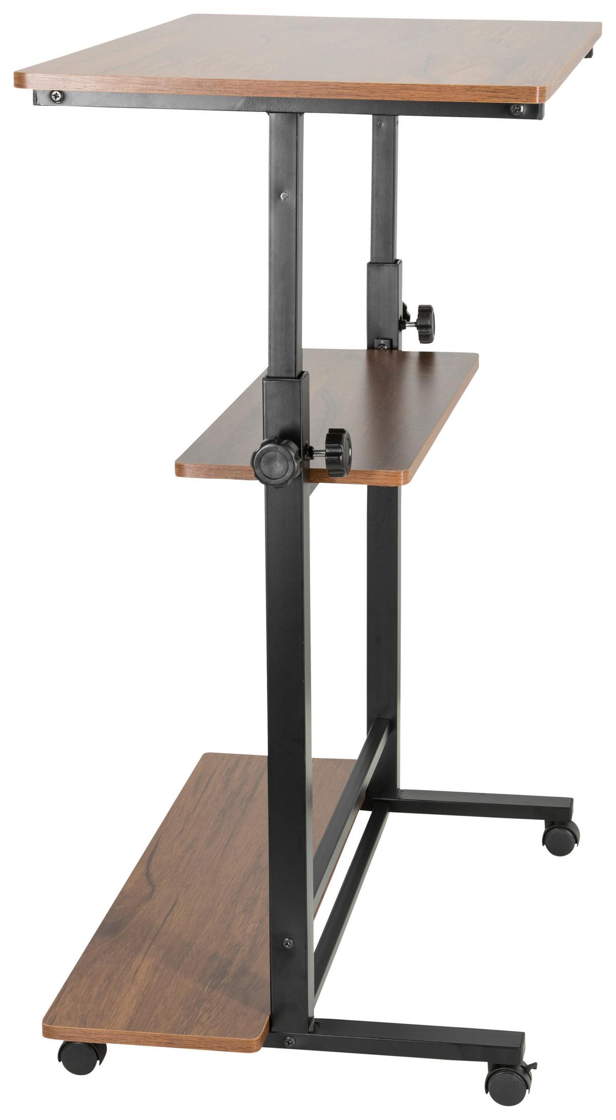 Pisalna Miza Workstation Ii, Črna, Hrast - črna/barva oreha, Basics, kovina/umetna masa (80/80x120/50cm) - MID.YOU