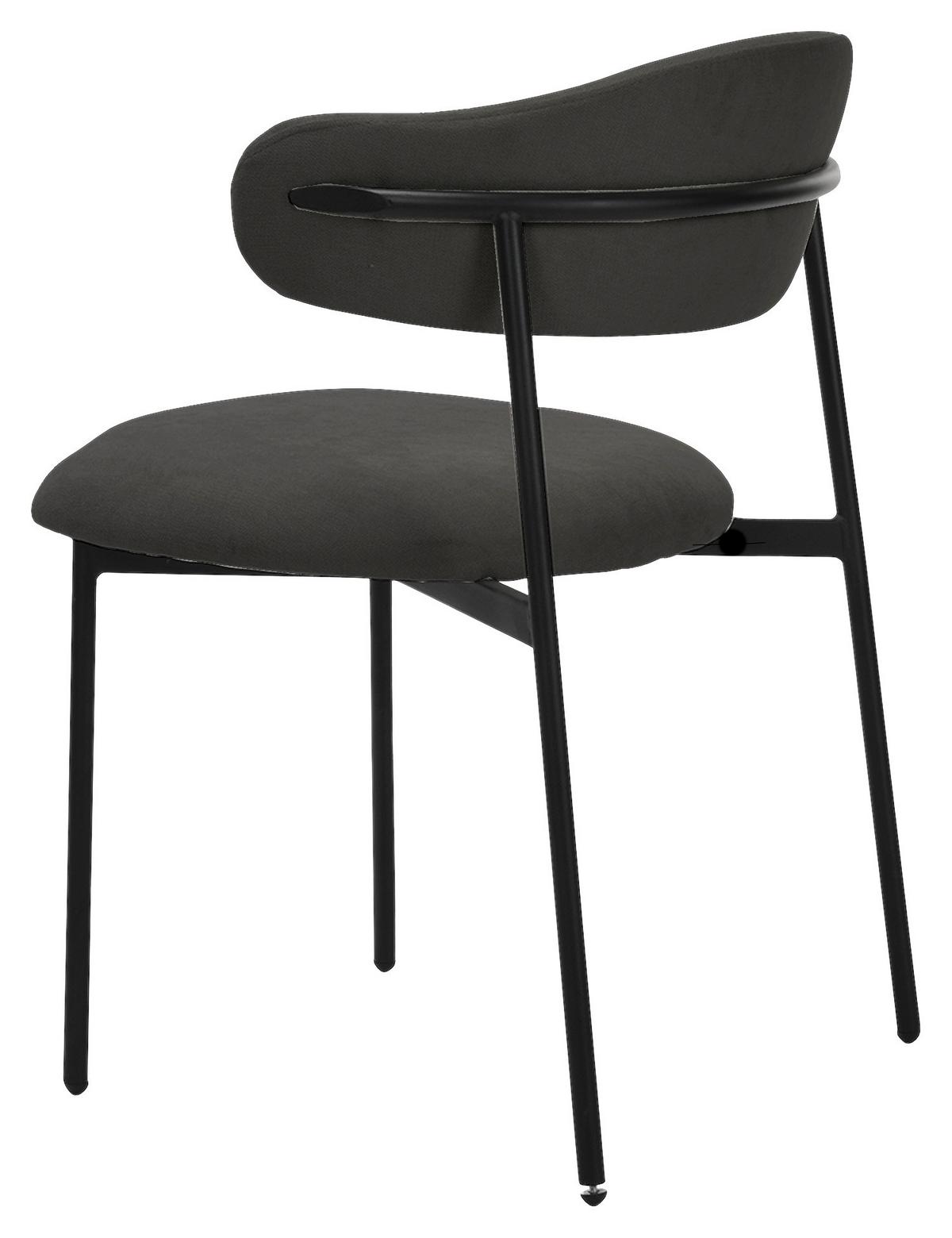 Stuhlset JERSEY Dunkelgrau, Webstoff - Dunkelgrau/Schwarz, Design, Textil/Metall (58/78/54,5cm) - MID.YOU