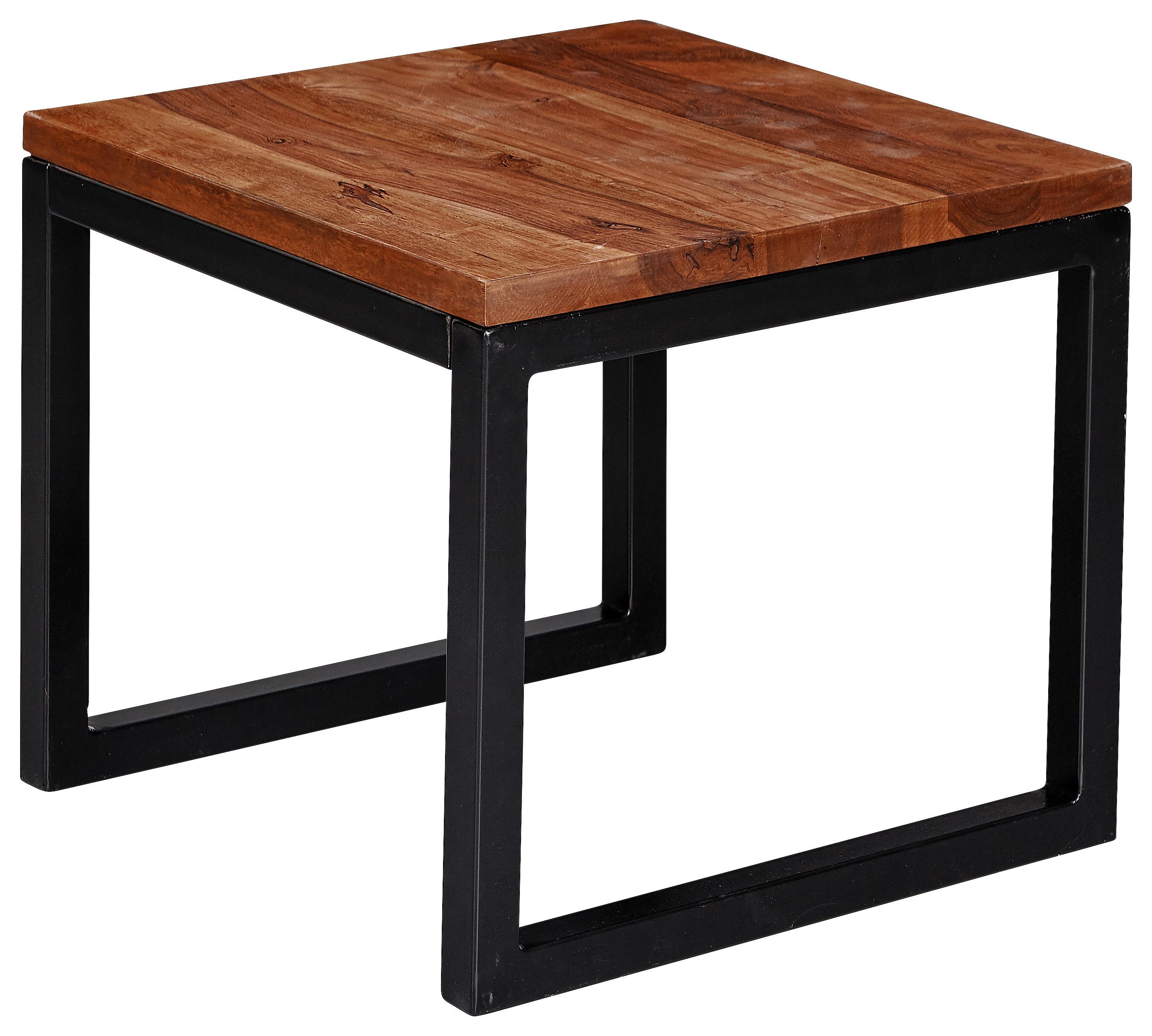 Klubska Miza Wl6.150 - črna/barve indijskega rožnega lesa, Konvencionalno, kovina/les (45/45/40cm) - MID.YOU