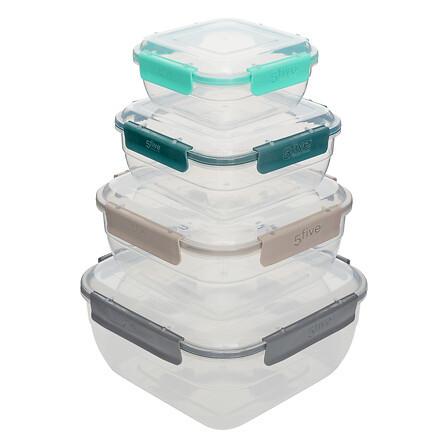 Set 4 recipiente alimentare KLIC - Basics (20,3/20,3/9,4cm)