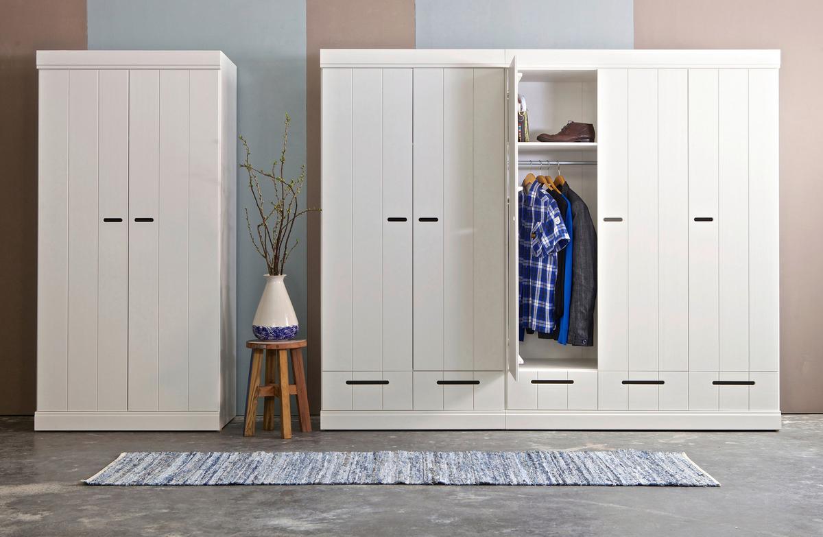 Drehtürenschrank Connect Weiß - Weiß, Design, Holz/Holzwerkstoff (94/195/53cm) - Livetastic