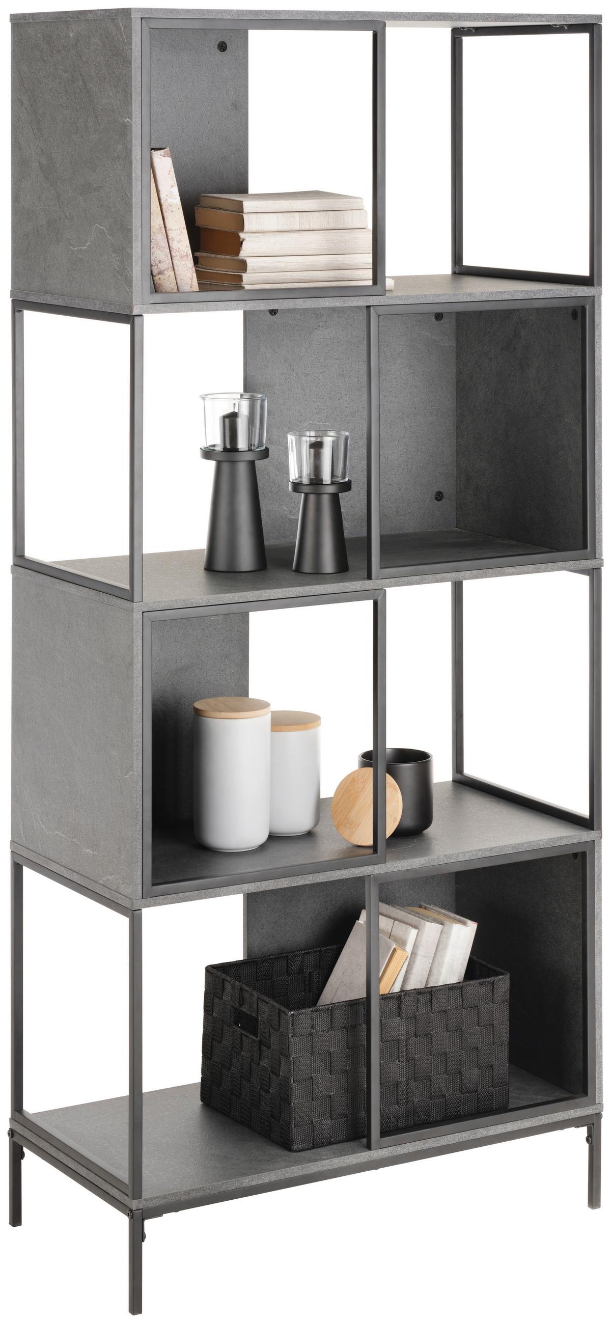Raumteiler in Grau/Schwarz - Schwarz/Grau, Modern, Holzwerkstoff/Metall (70/158/35cm) - Mömax