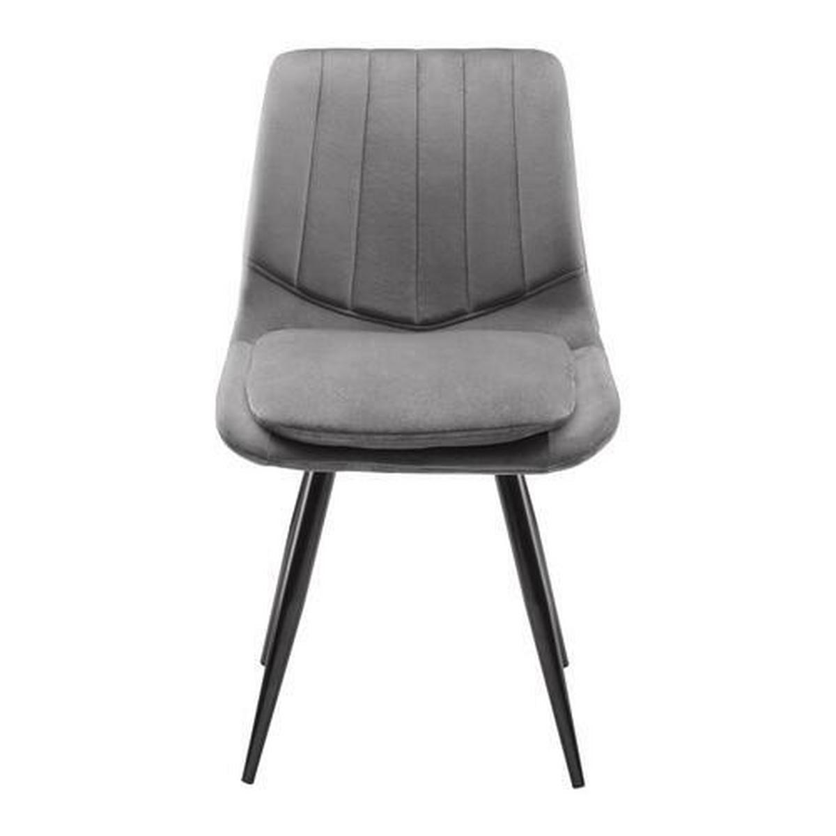 Stuhl Joy Dunkelgrau Samt Gepolstert - Dunkelgrau/Schwarz, MODERN, Holz/Textil (49/82/55cm) - Bessagi Home