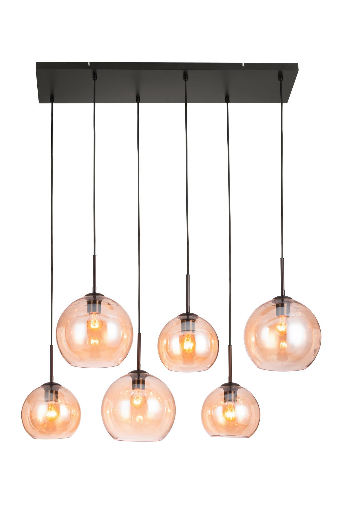 LAMPA WISZĄCA AMELIE *SBN* - kolor bursztynowy, Basics, metal/szkło (97,5/42,5/150cm) - Novel