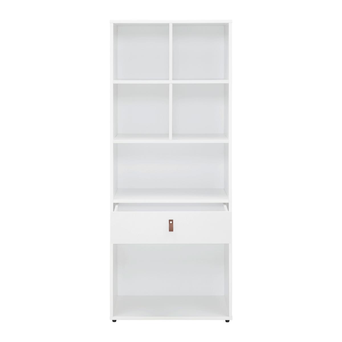 REGAL in weiß "Mick" - Weiss/Schwarz, Modern, Kunststoff/Textil (60/148,5/40cm) - Bessagi Home