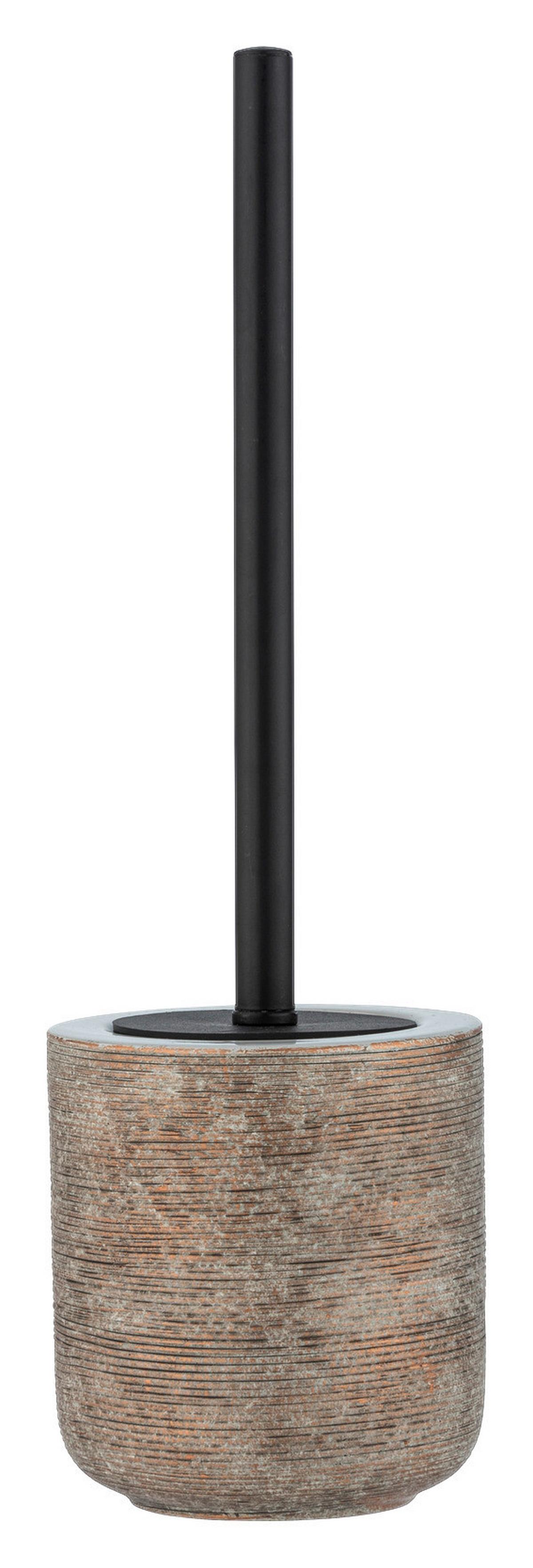 KOMPLET DO WC FEDIO - beżowy/czarny, Basics, metal/ceramika (11,5/39,5/11,5cm) - Wenko