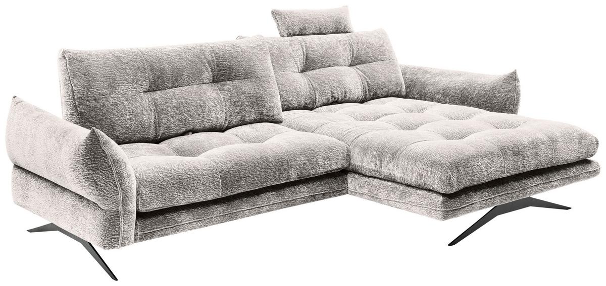 Kutna Garnitura Baxter - siva/crna, Moderno, tekstil/metal (280/68-87/177cm) - Premium Living