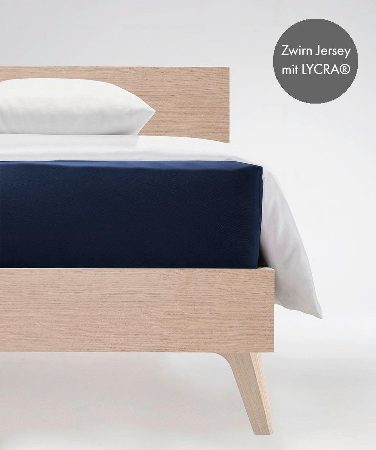 Boxspring-fixleintuch Q 4000 70 - Dunkelblau, Basics, Textil (140-160/200-210cm) - Fleuresse