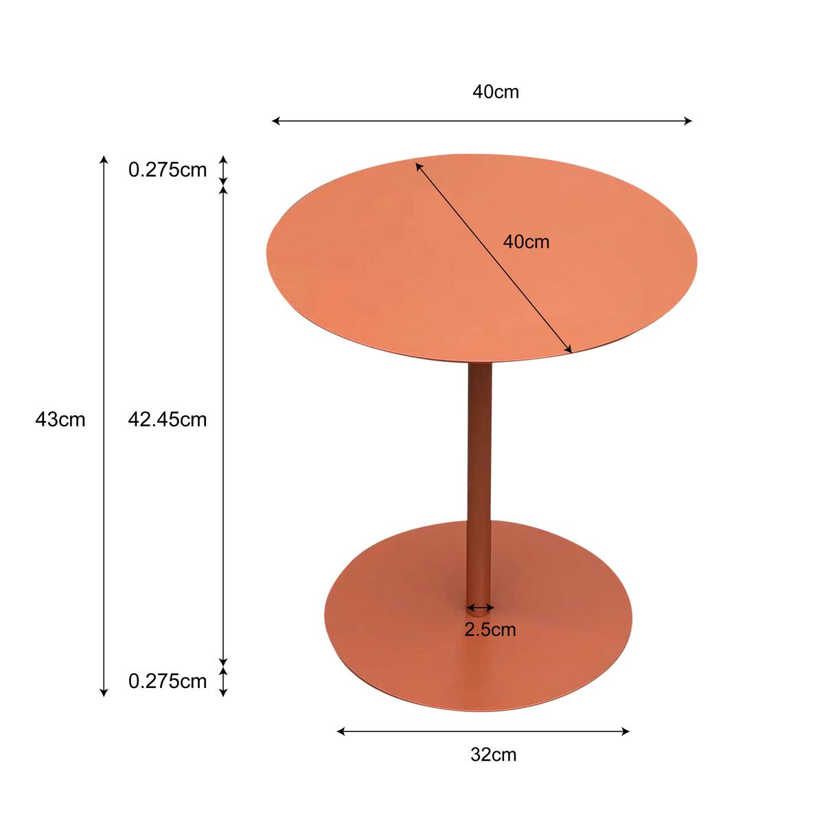 Beistelltisch Rod Orange - Orange, MODERN, Metall (40/43/40cm) - Mömax