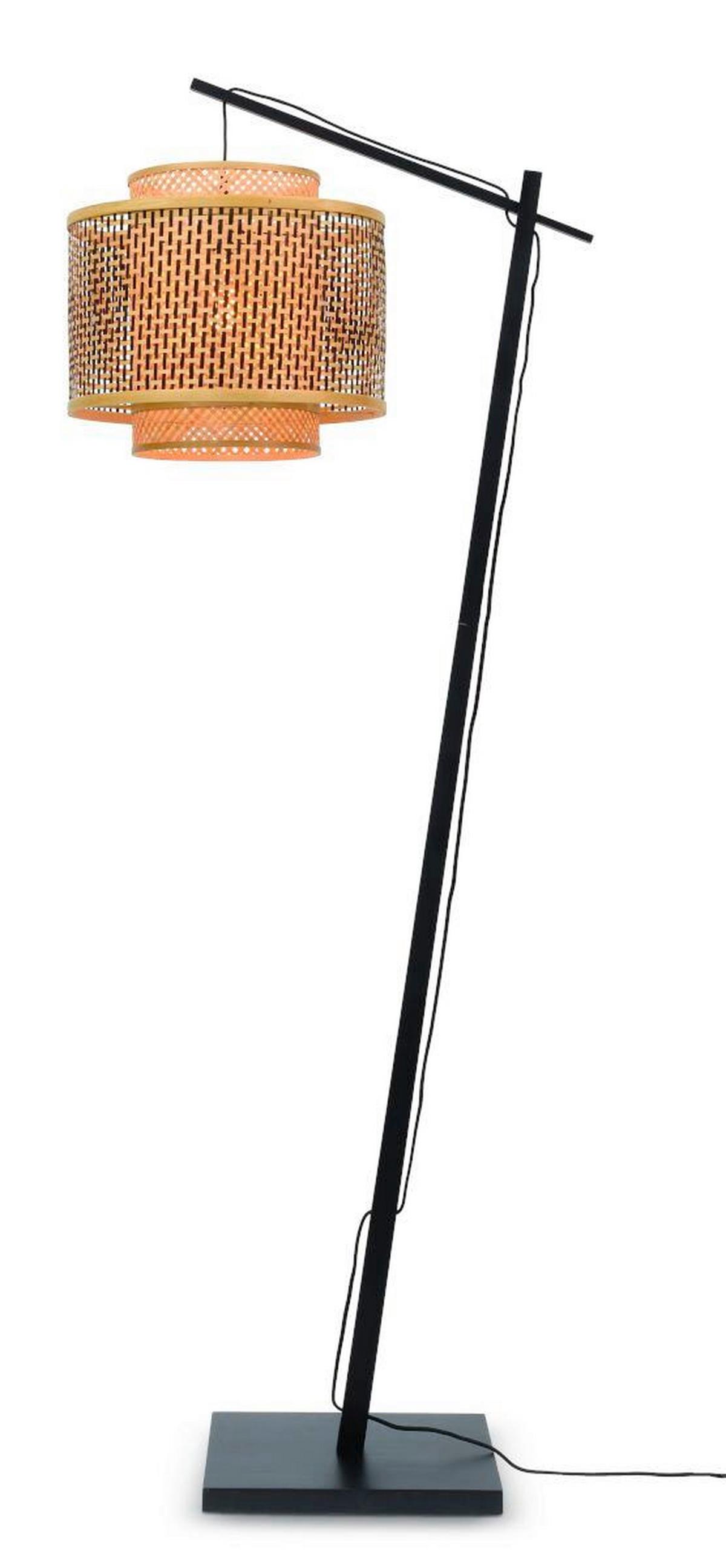 Stoječa Svetilka Bhutan, Črna, Bambus - črna/naravne barve, Trend, les (176/40/68cm) - Good & Mojo