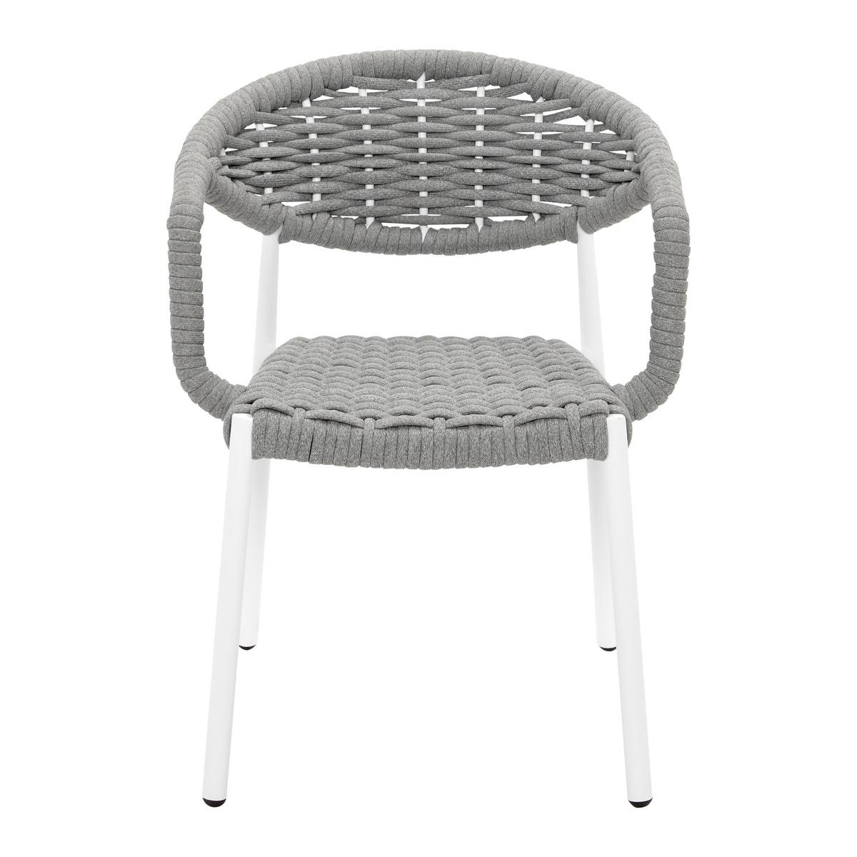 KRZESŁO OGRODOWE ANTONIA - biały/szary, Modern, metal/tkanina (58/76/59cm) - Bessagi Garden