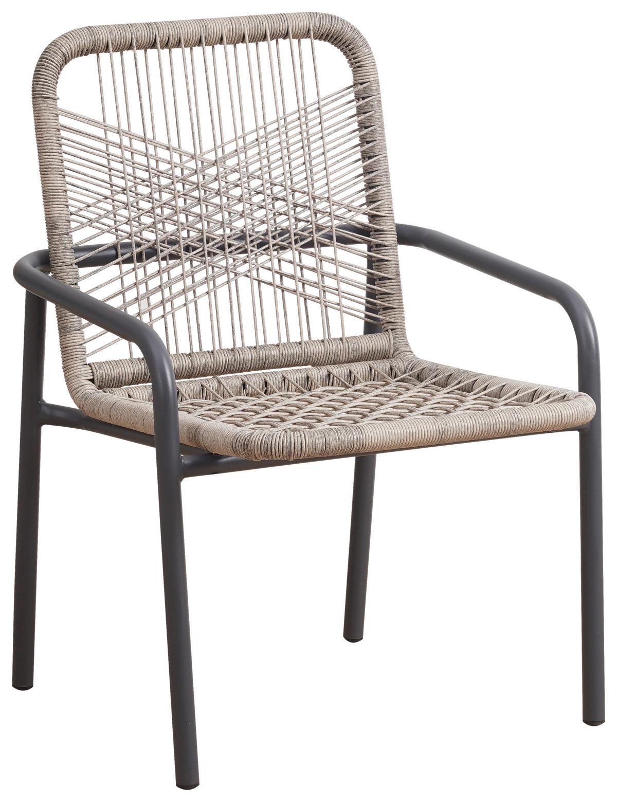 Gartensessel-Set Helmond ca. 53x76 cm 2er-Set Sandfarb. - Sandfarben/Anthrazit, Design, Kunststoff/Metall (53/76/44cm) - Gardenson