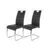 Schwingstuhl-Set Flora 2er-Set ca. 43x98 cm Lederlook Schwarz - Chromfarben/Schwarz, MODERN, Textil/Metall (43/98/59cm) - MID.YOU