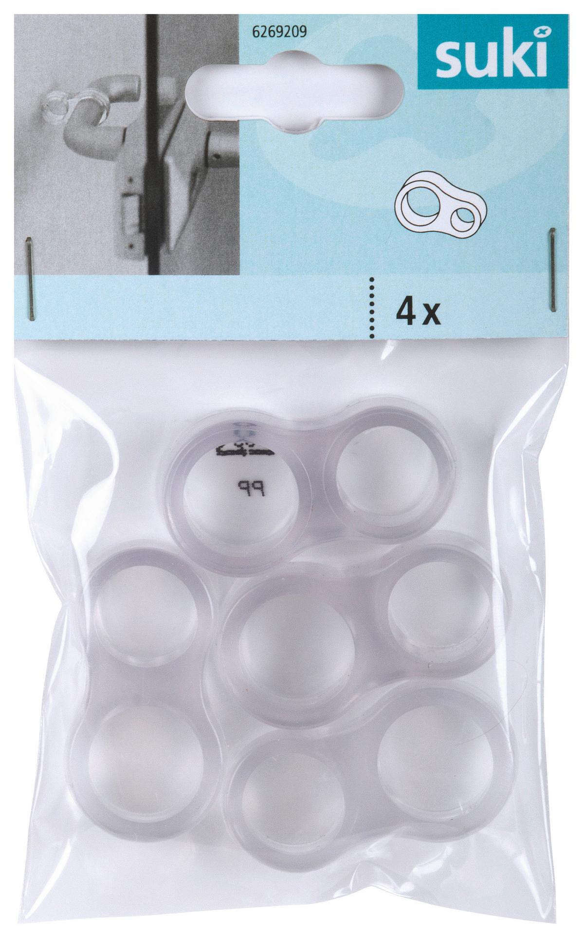 Ajtóütköző 4db - áttetsző, műanyag (4,5/1,4/2,4cm) - Suki