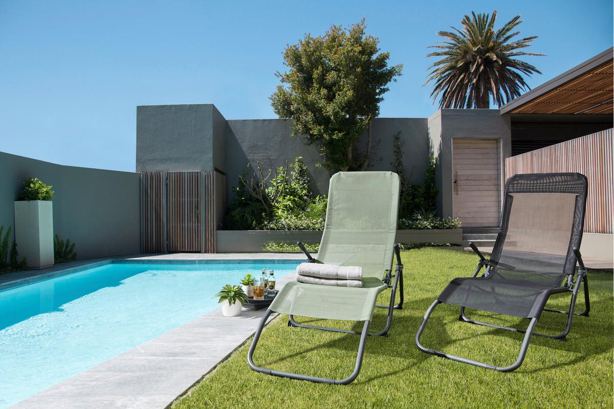 Kippliege Georg in Olivgrün/Anthrazit - Olivgrün, Modern, Metall (49/97/143cm) - Mömax