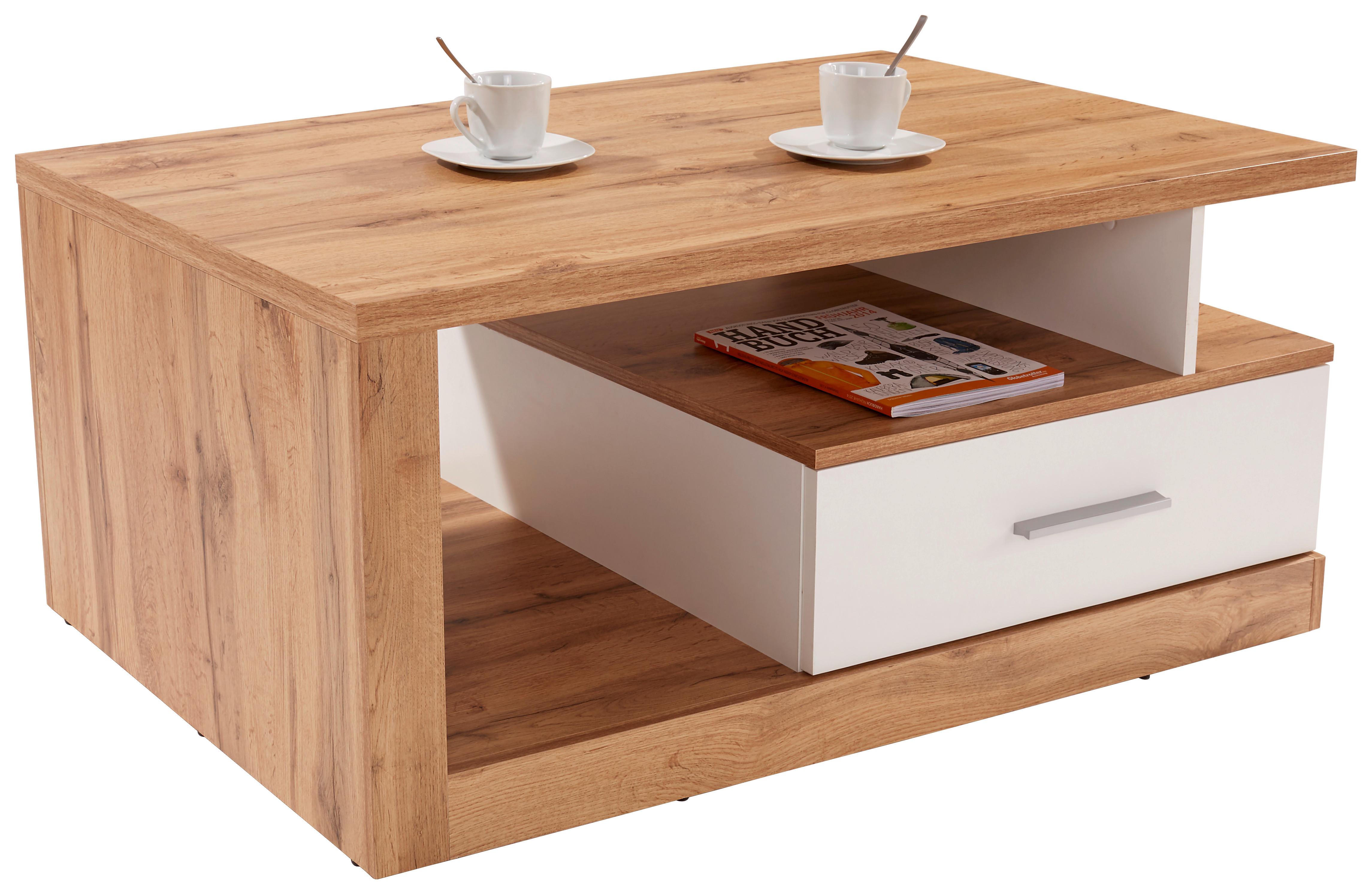 Klubska Miza Iguan, Barva Hrasta - barve hrasta/bela, Moderno, leseni material (110/45/67cm) - Mömax