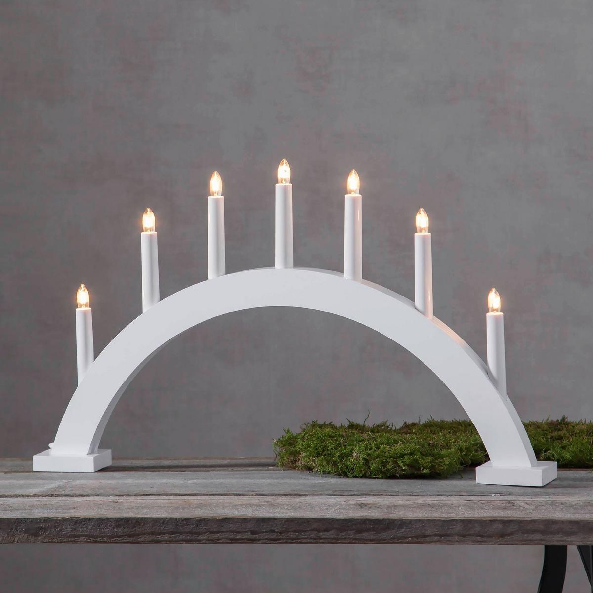 Led-dekoleuchte 230-38 Kerzenständer - Weiss, Basics, Holz/Kunststoff (57/6/34cm) - Eglo